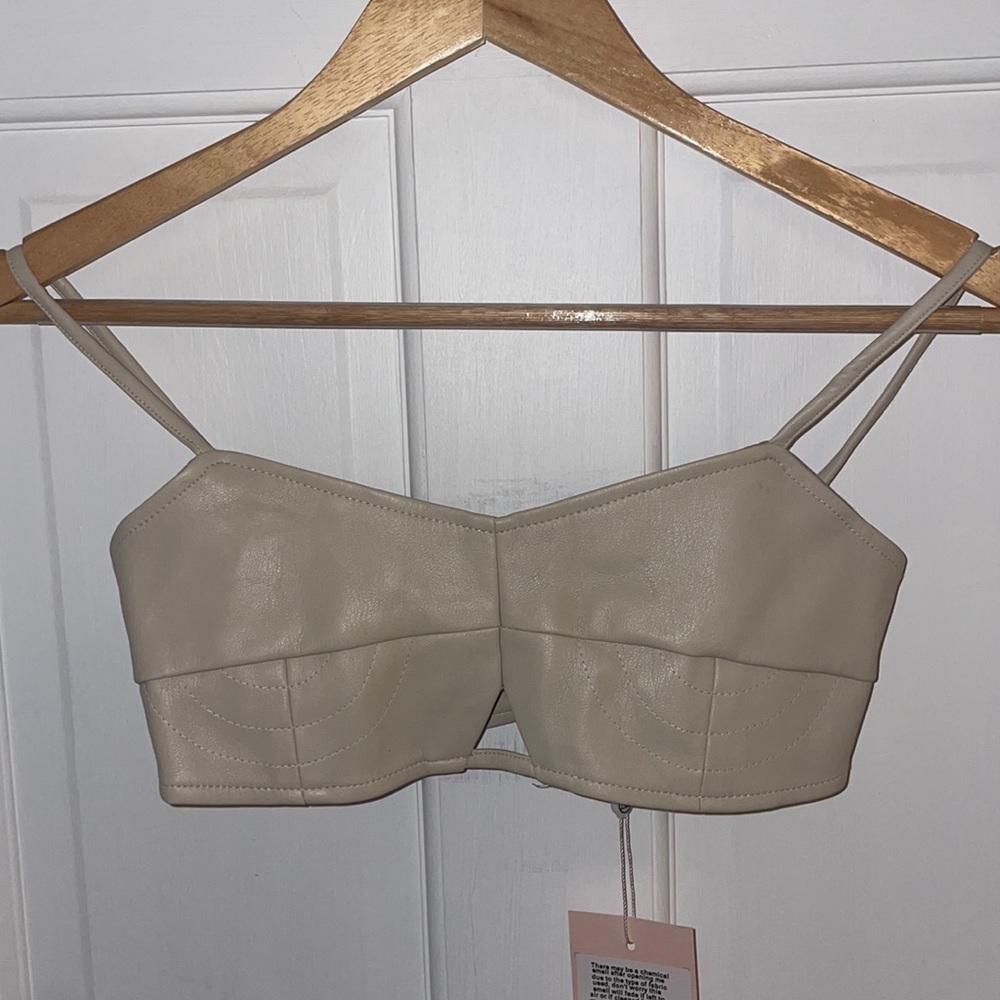 Faux Leather Cutout Bralette Top